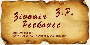 Živomir Petković vizit kartica